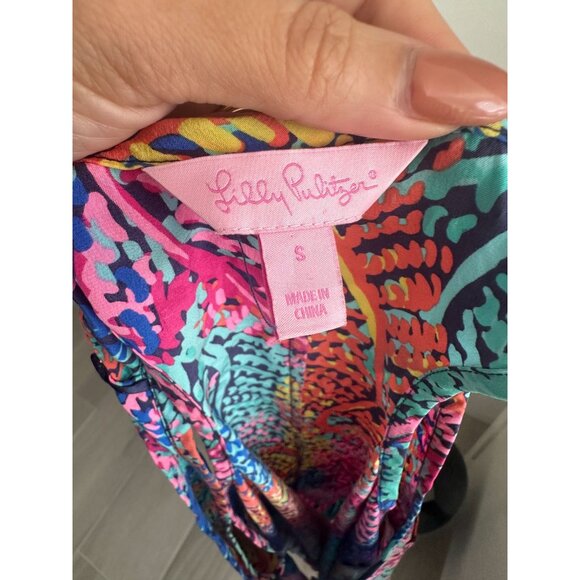 LILLY PULITZER Coral Multicolor Printed Dress Size Small - Picture 8 of 8